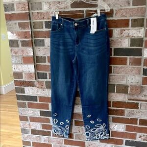 CHICOS Perfect Stretch Girlfriend Straight Ankle Jeans Size 8 NWT